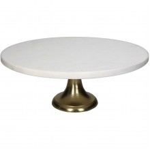 Плато за торта на столче 37х15см Marble бяло